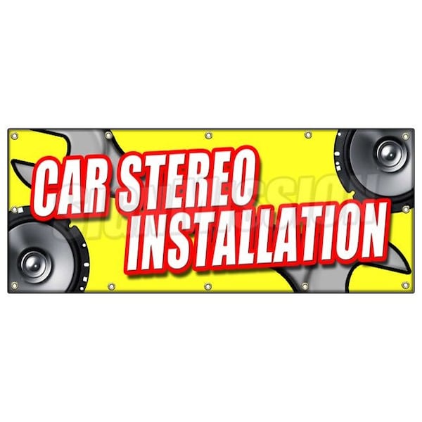 CAR STEREO INSTALLATIONBANNER SIGN sales service mp3 repair amps deck